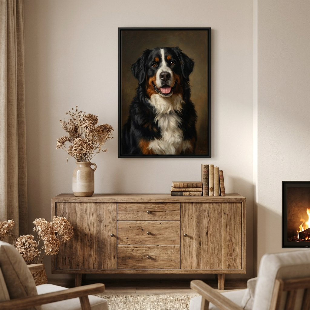 Personalisiertes Tierporträt – Leinwand im Holzrahmen
